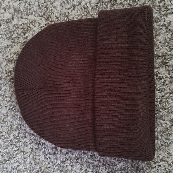 Vasquez Log Outside Project Brown Embroidered Beanie One Size - Picture 3 of 5
